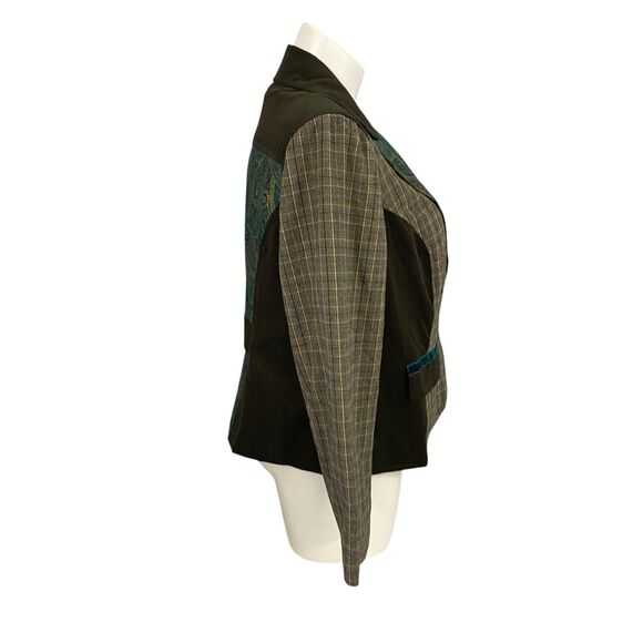 CJ Banks Blazer Womens 1X Jacket Patchwork Festival Career Professional Office - Picture 13 of 16